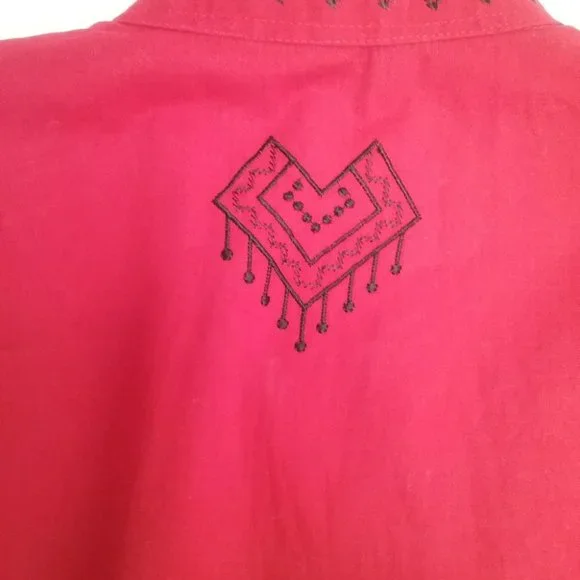 Embroidered Red Top - Picture 2 of 11